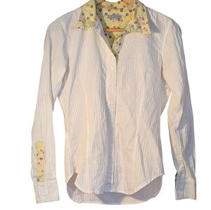 Willow Tree Designs Riding Apparel Button Up Shirt Floral Western Equestrian M